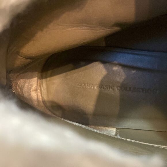 Zara Basic Collection Suede Lace Up Shearling Lined Ankle Boots Cozy Winter - Picture 9 of 14